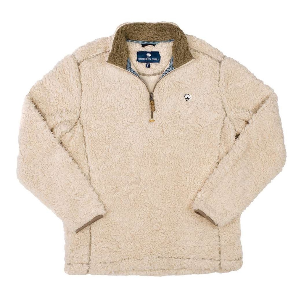 The Southern Shirt Co. -Sherpa Pullover with Pockets in Oyster size L - Picture 4 of 13